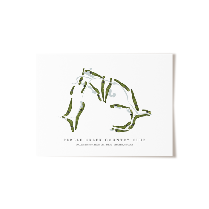 Pebble Creek Country Club | Golf Course Map | Unframed