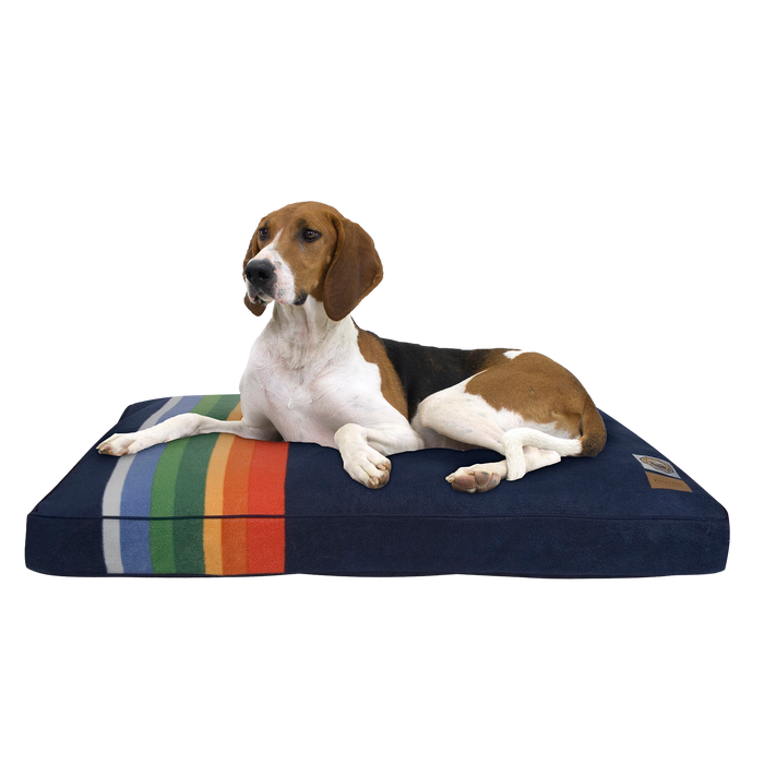 BOULDERBARKS-PENDLETON-DOG-BED-NAVY-BLUE-YELLOW-RED-ORANGE-GREEN-CRATER-LAKE-NATIONAL-PARK