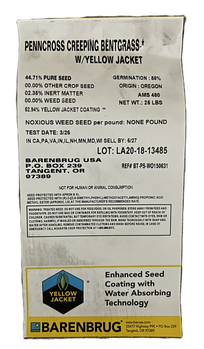 Penncross Coated Bentgrass Seed (Coated) - Seed World