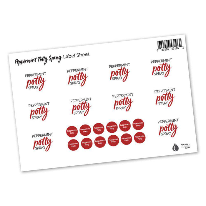 Peppermint Potty Labels & Lid Stickers at Your Oil Tools