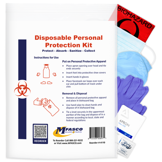 Personal Protection Kit With Apron Ziplock Bag