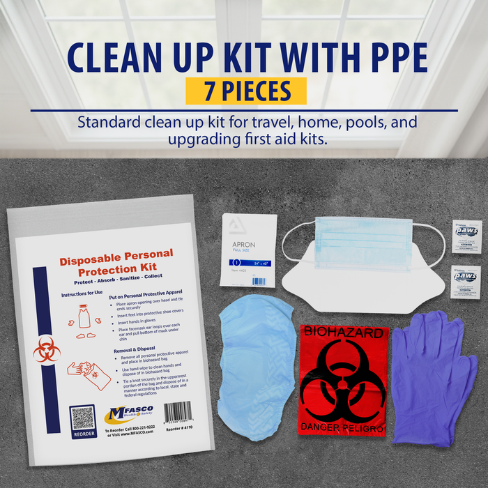 Personal Protection Kit With Apron Ziplock Bag