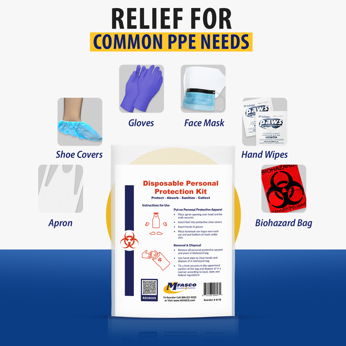 Personal Protection Kit With Apron Ziplock Bag