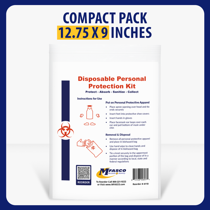 Personal Protection Kit With Apron Ziplock Bag