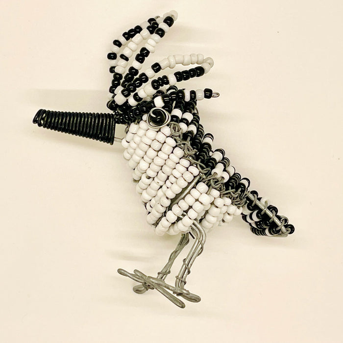 Pied Kingfisher (Small) - Beaded Bird