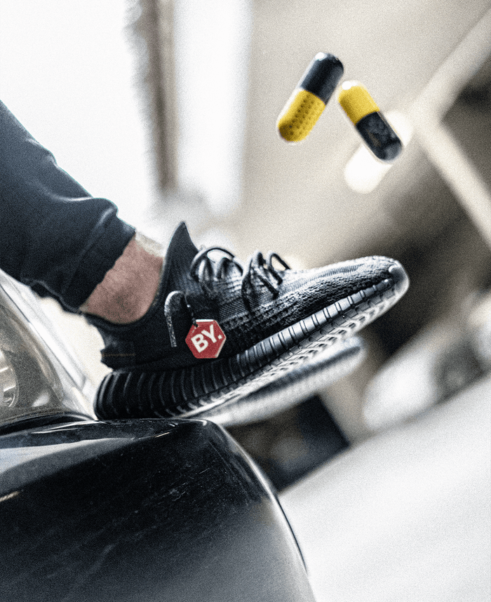 Sneakers Paired with Crep Protect Pill for Odor Absorption