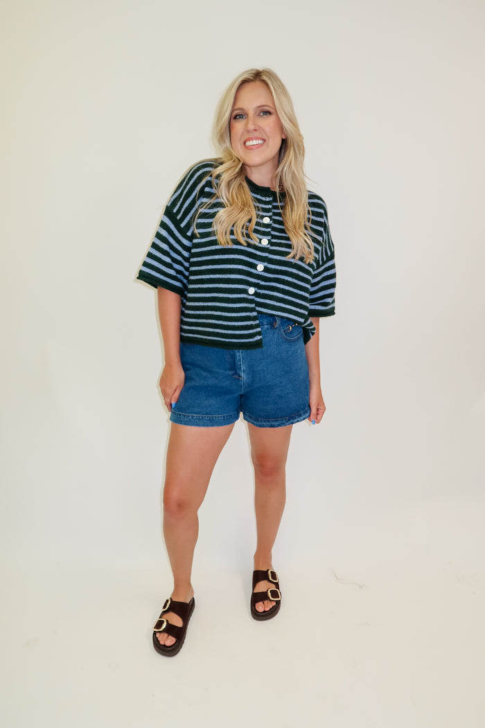 Pinch Me Two Tone Stripe Cardigan - The Pink Tulip Clothing