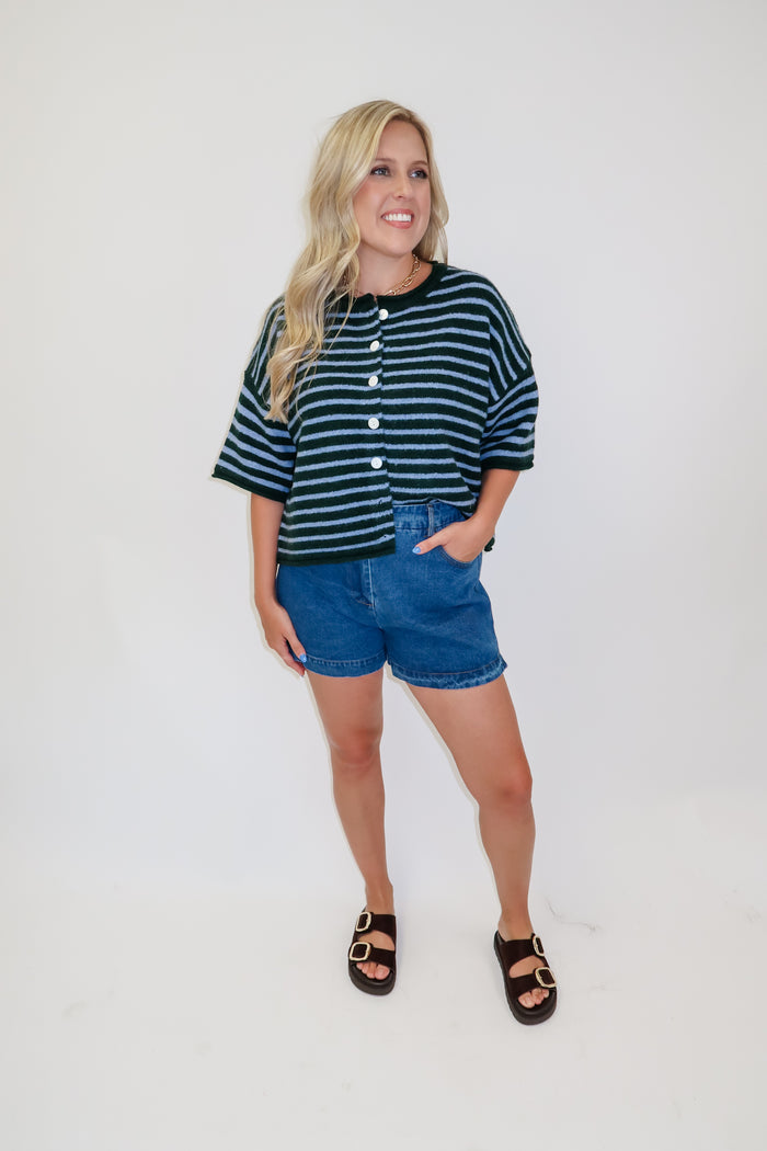 Pinch Me Two Tone Stripe Cardigan - The Pink Tulip Clothing