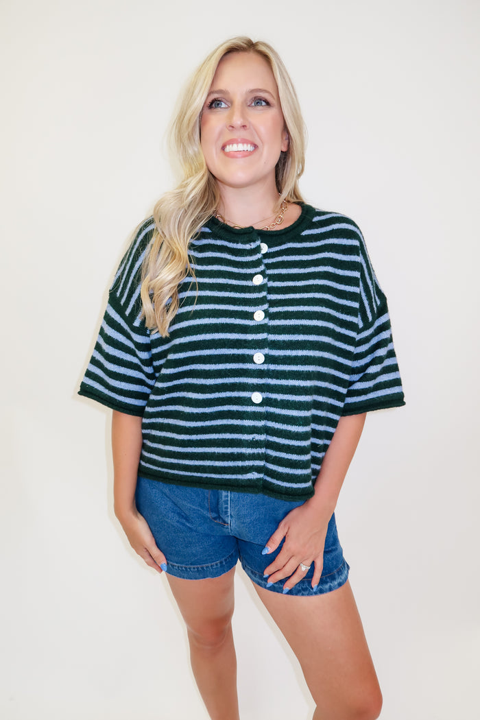 Pinch Me Two Tone Stripe Cardigan - The Pink Tulip Clothing