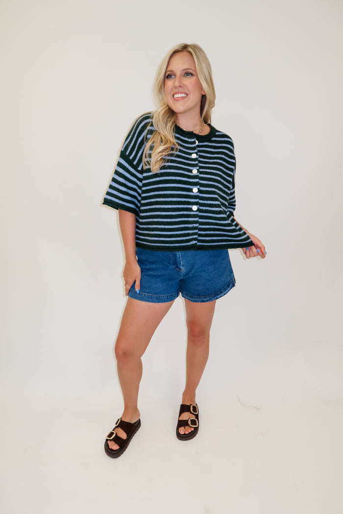 Pinch Me Two Tone Stripe Cardigan - The Pink Tulip Clothing