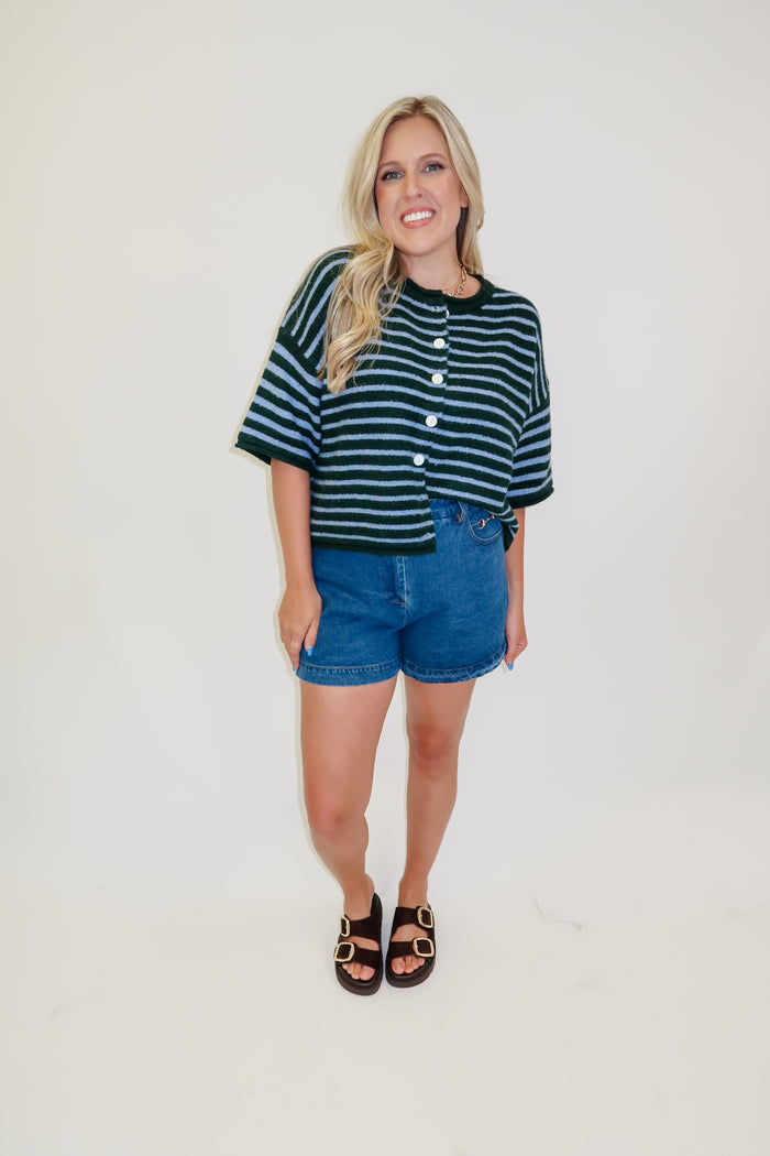 Pinch Me Two Tone Stripe Cardigan - The Pink Tulip Clothing