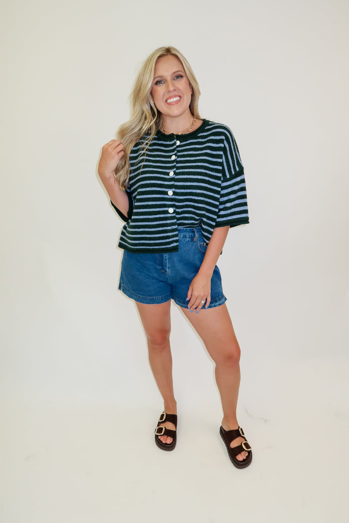 Pinch Me Two Tone Stripe Cardigan - The Pink Tulip Clothing