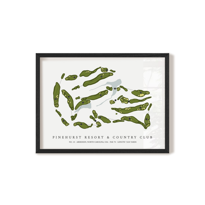 Pinehurst Resort & Country Club - No 10 | Golf Course Map | Black+Frame