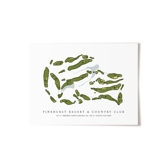 Pinehurst Resort & Country Club - No 10 | Golf Course Map | Unframed