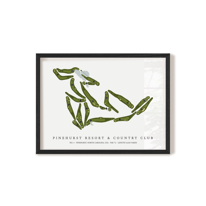 Pinehurst Resort & Country Club - No 5 | Golf Course Map | Black+Frame