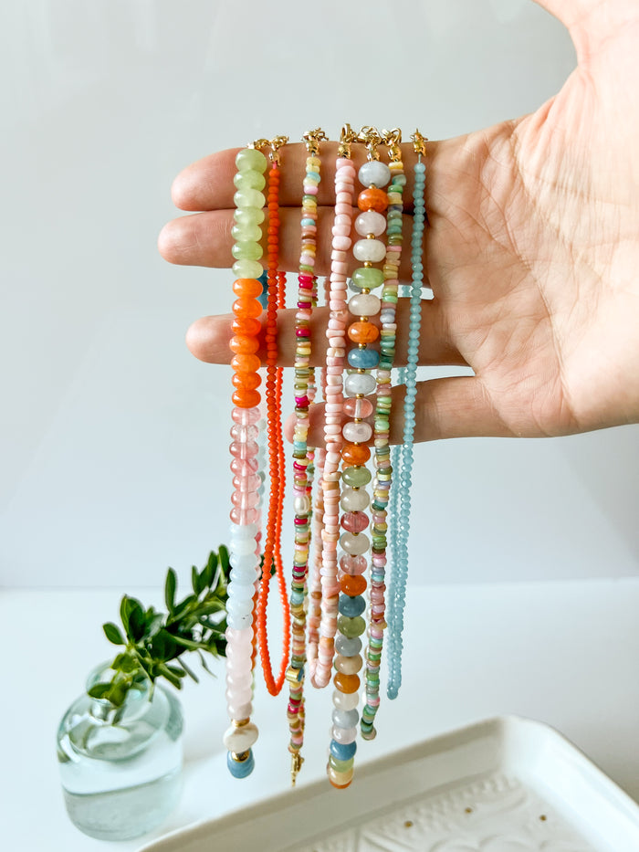 Pink Tumbled Opal Necklace