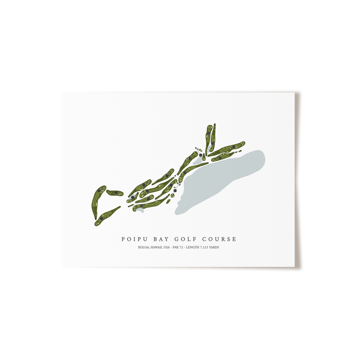 Poipu Bay Golf Course | Golf Course Map | Unframed