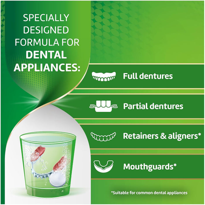 Polident 3 Minute Antibacterial Dental Appliance Cleanser Tablets, 90 Count