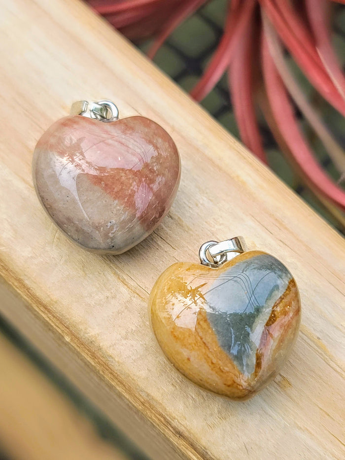 Polychrome Jasper Heart Pendant