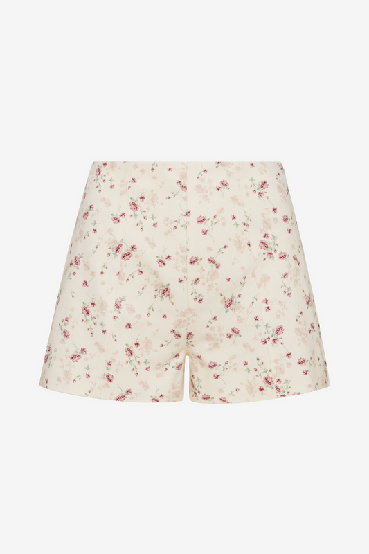 HEVRON Poppy Printed Ditsy Rose Tailored Shorts, product front view