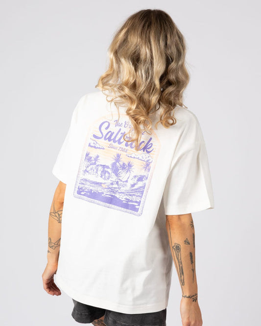 Postcard Womens Short Sleeve T-Shirt in Cream