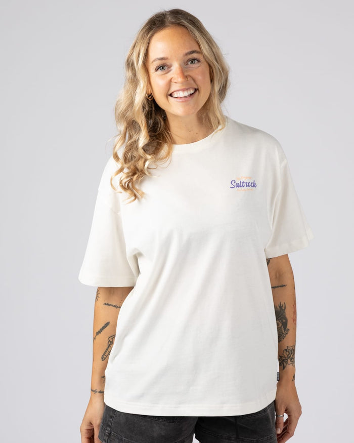 Postcard Womens Short Sleeve T-Shirt in Cream