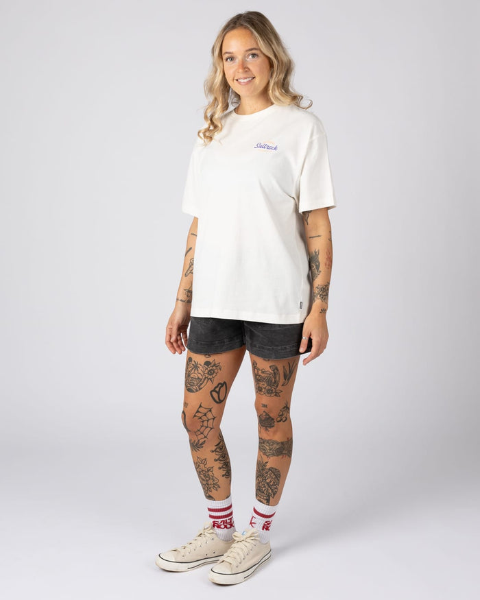 Postcard Womens Short Sleeve T-Shirt in Cream