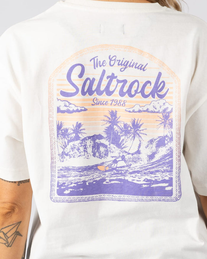 Postcard Womens Short Sleeve T-Shirt in Cream