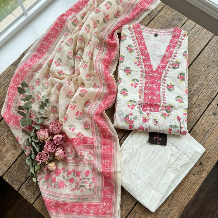 Printed cotton ready suit set