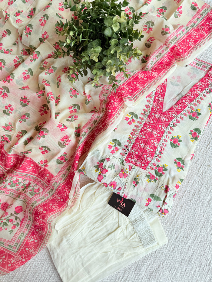 Printed cotton ready suit set