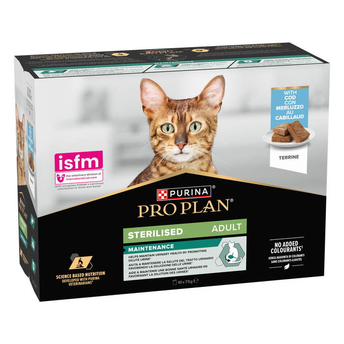 Pro Plan Sterilized Cat Food Cod Terrine 10x85g