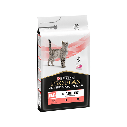 Purina Pro Plan Veterinary Diets DM Diabetes Dry Cat Food on white background