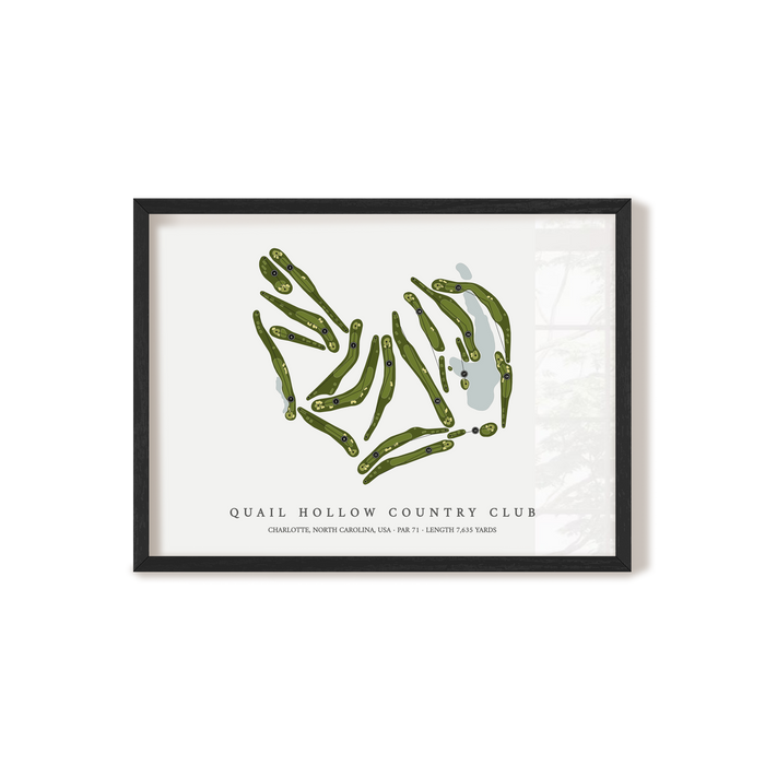 Quail Hollow Country Club | Golf Course Map | Black Frame