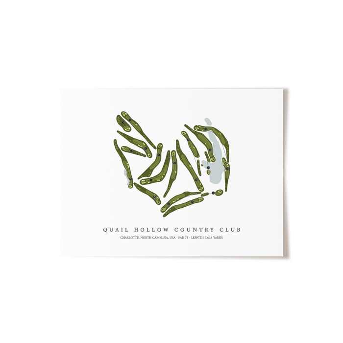 Quail Hollow Country Club | Golf Course Map | Unframed