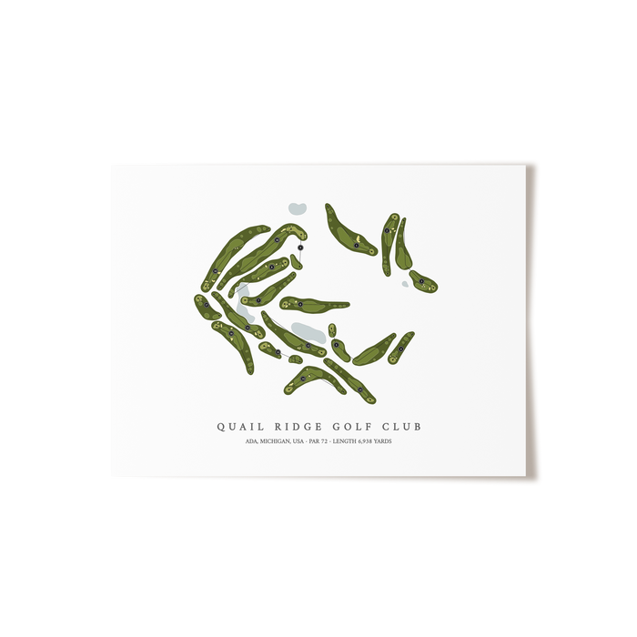 Quail Ridge Golf Club | Golf Course Map | Unframed