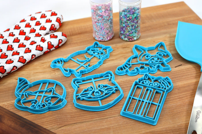 Raccoon Cookie Cutters  - Happy Raccoon, Raccoon Face, Sleepy Raccoon, Standing Raccoon, Trash Raccoon- Trash Panda Gift