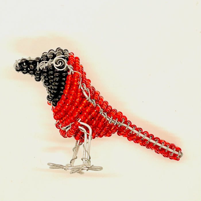 Red Bishop (Small) - Beaded Bird