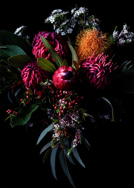 Red Bouquet with Eucalyptus