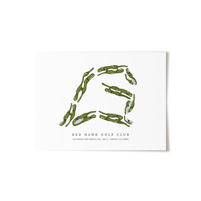Red Hawk Golf Club | Golf Course Map | Unframed
