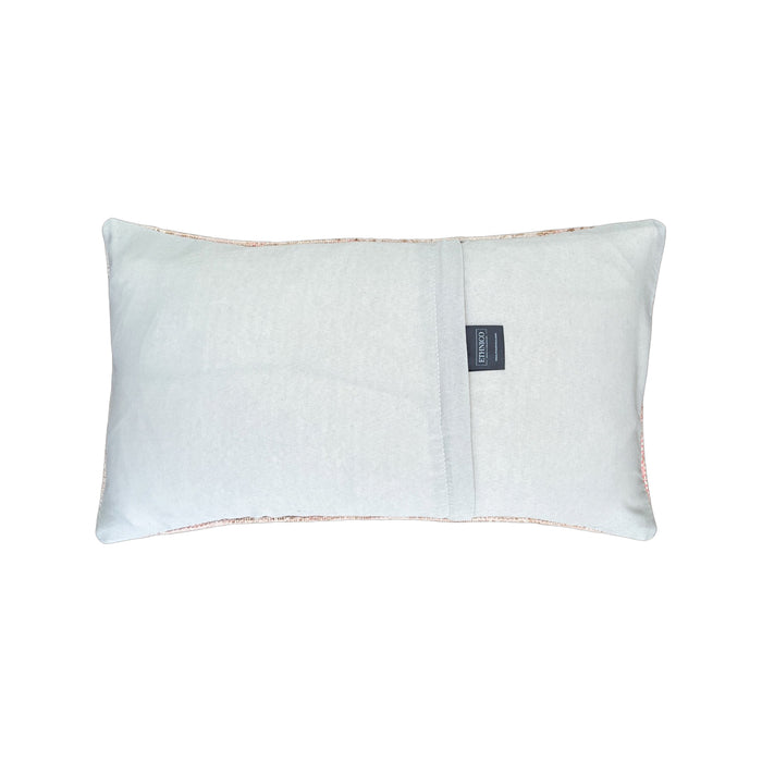 Handmade traditional Turkish oushak pillow cover made with vintage rugs 12x20pink and tan