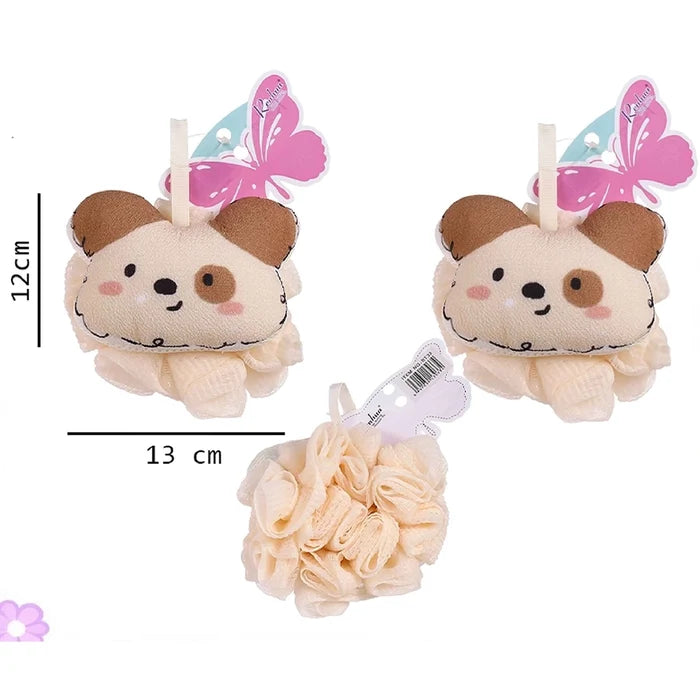 Renhua Cute Puppy Bath Sponge Loofah Mesh Pouf – Soft Exfoliating Shower Mesh Sponge Body Scrubber for Kids & Adults (Item #BT33) (BT33)
