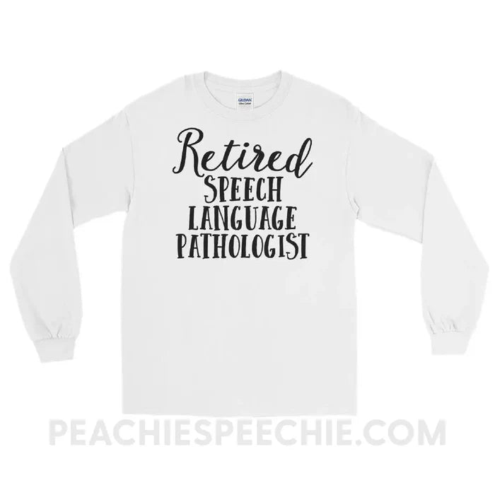 Retired SLP Long Sleeve Tee - White / S - T-Shirts & Tops peachiespeechie.com