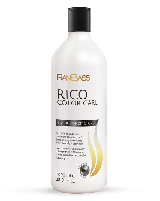 Rico Color Care Black Conditioner/ Mascarilla Negra  1000ML - Line was developed for light blonde hair, platinum or grey hairs