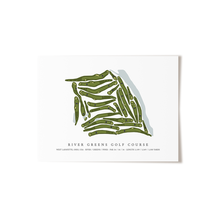 River Greens Golf Course | Golf Course Map | Unframed