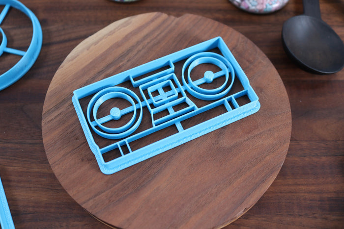 Rock n Roll Cookie Cutters - Boombox, Electronic Piano, Hand Horns, Vinyl Record, Microphone - Musician Gift