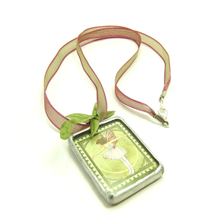 Rose Fairy Wing Soldered Pendant Necklace