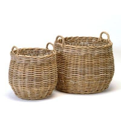 Round Rattan Basket - two sizes
