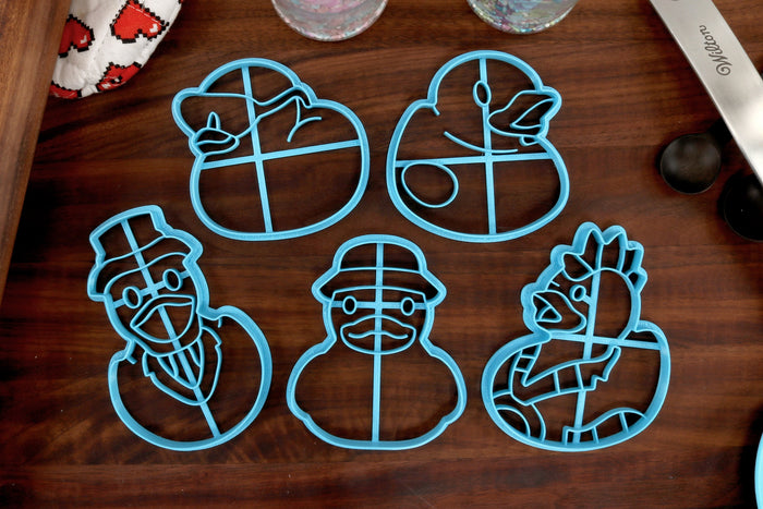 Rubber Duck Cookie Cutters - Rubber Ducky, Cool Duck, Punk Duck, Hat Duck, Sophisticated Duck - Rubber Duck Gift