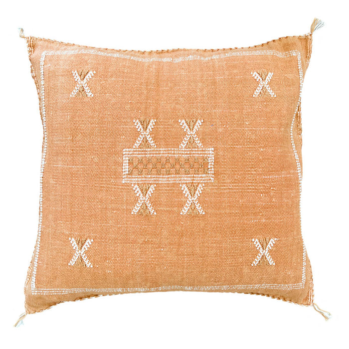 Rust L Moroccan Sabra Cactus Silk Pillow