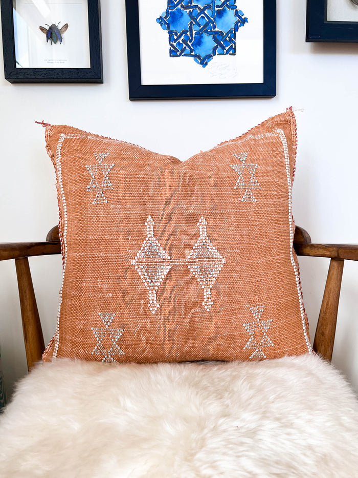 Rust XLII Moroccan Sabra Cactus Silk Pillow